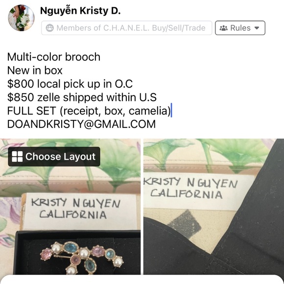 2021 multicolored CC brooch - Picture 3 of 7